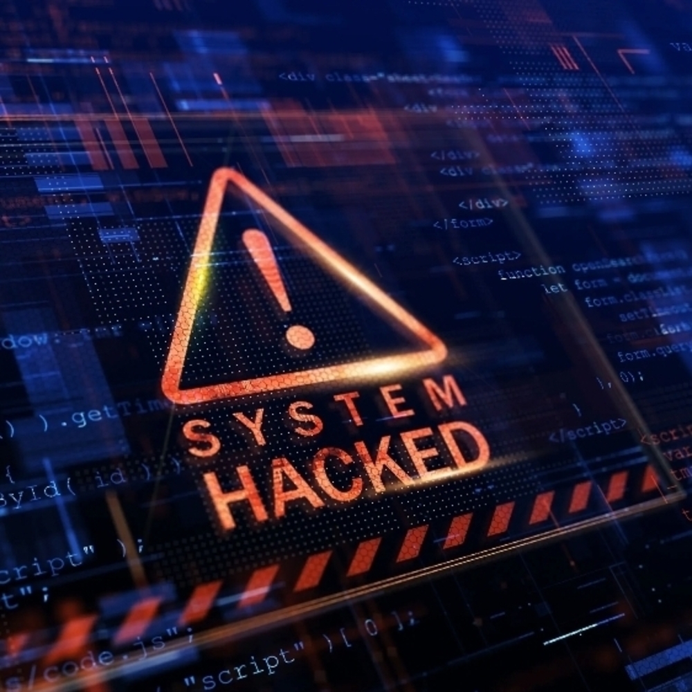 System Hacked Warning Sign
